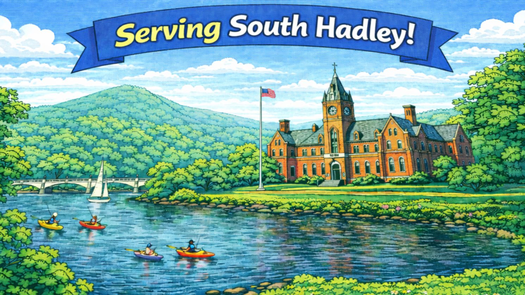 Serving South Hadley MA with Mount Holyoke College in the background