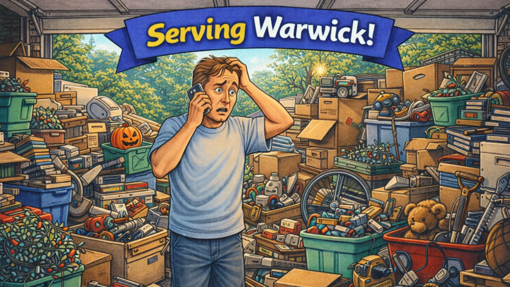 Serving Warwick MA – Overwhelmed homeowner with a junk-filled garage