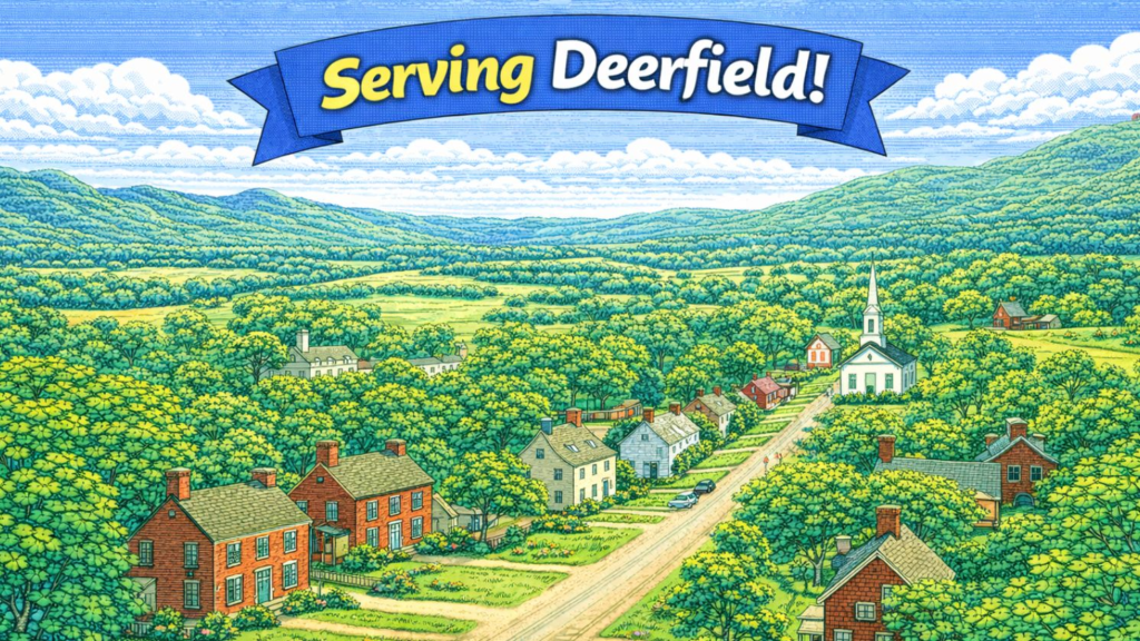 Serving Deerfield MA – Historic Deerfield aerial view