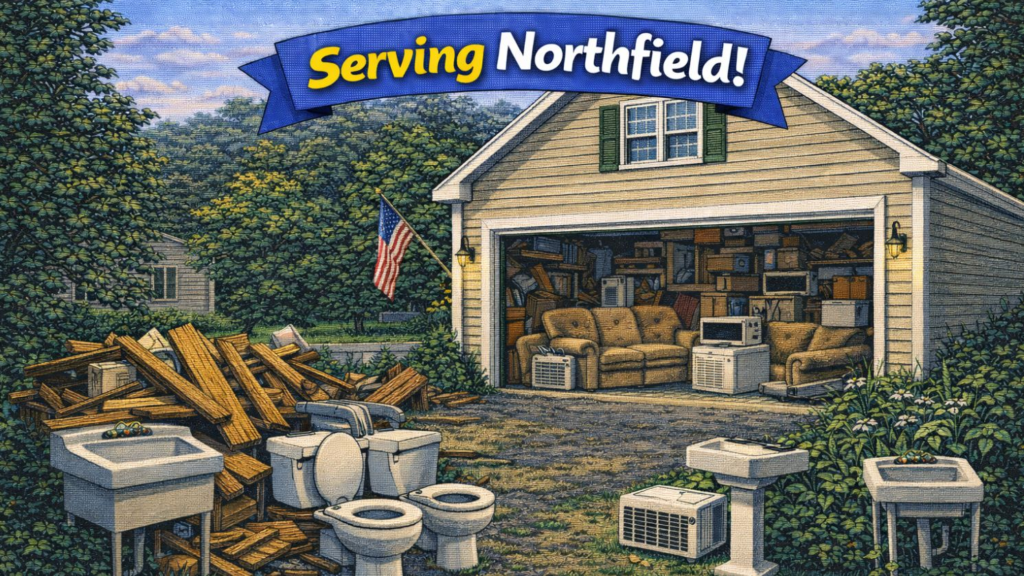 Serving Northfield MA – Home garage cleanout with household junk
