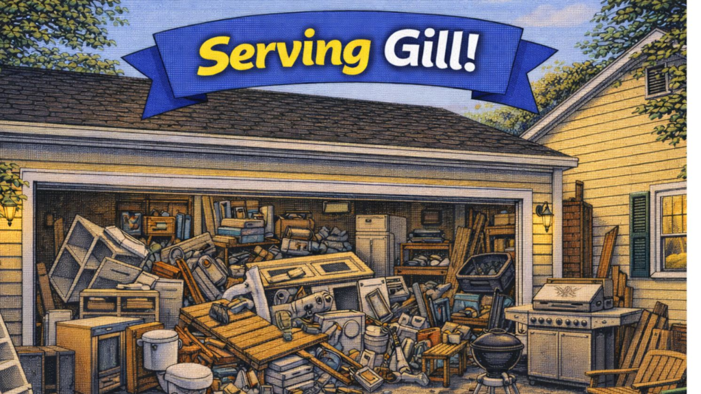 Serving Gill MA – Home garage filled with household junk